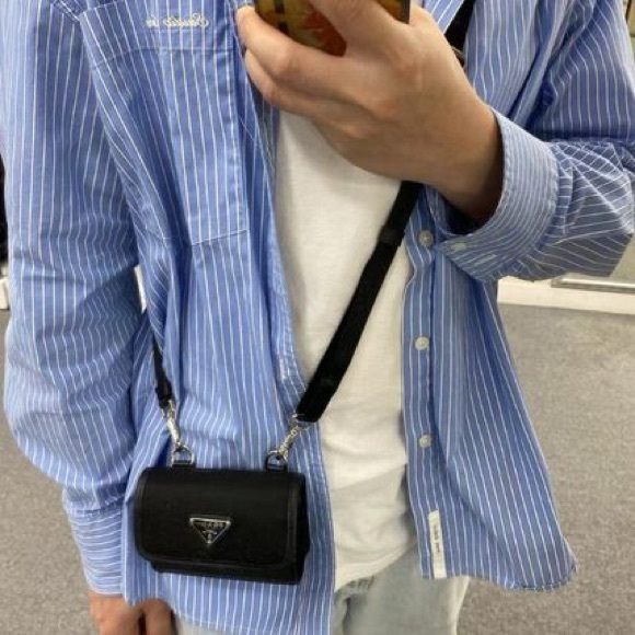 Prada Saffiano and Nylon Crossbody Mini Pouch Bag - Picture 14 of 15
